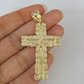 Real 10k Rope Chain Jesus Cross Charm Necklace Pendant Set 4mm 18"-28" Gold
