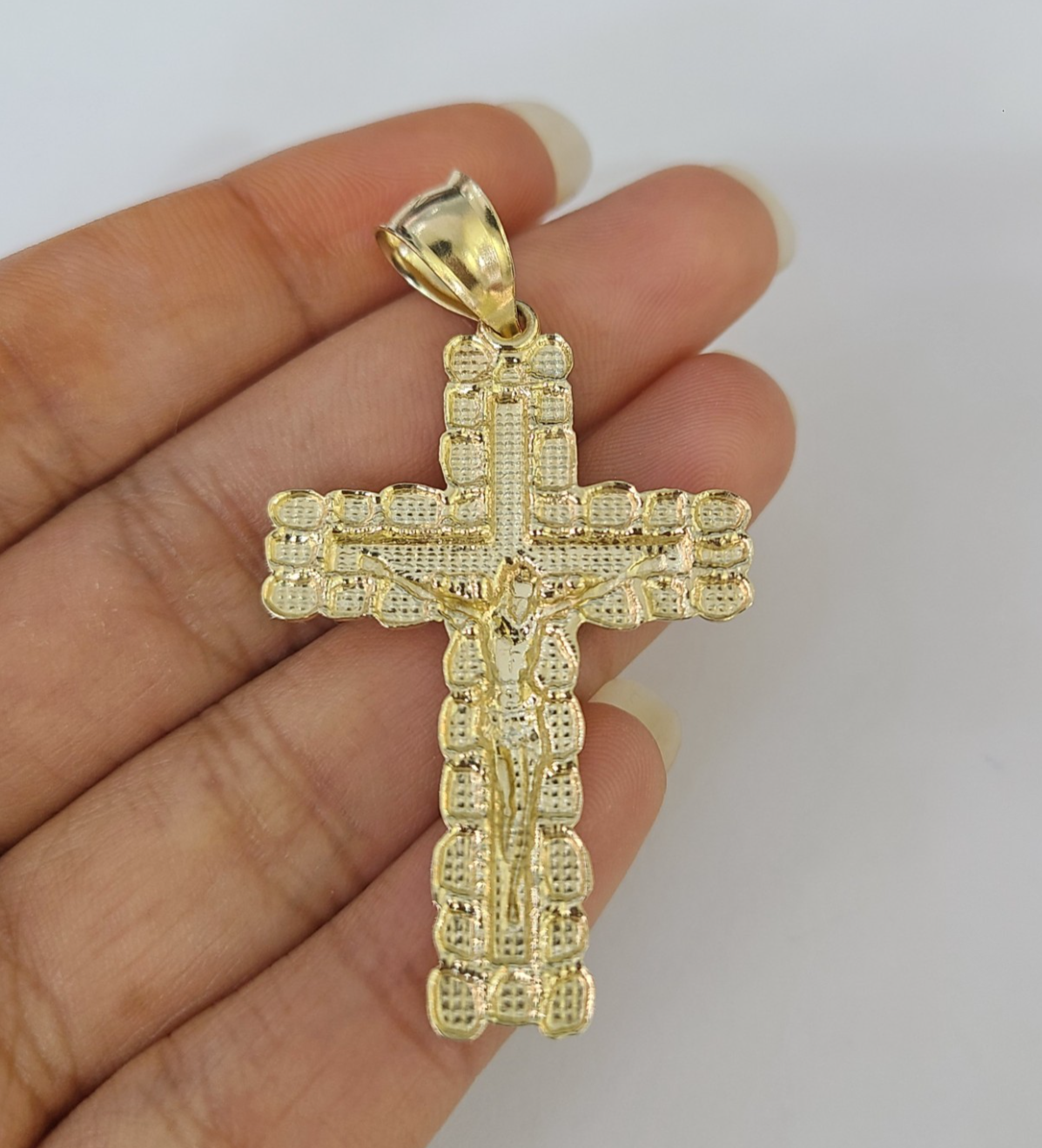 Real 10k Rope Chain Jesus Cross Charm Necklace Pendant Set 4mm 18"-28" Gold