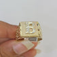 Real 10k Initial B Casual Ring Alphabet Yellow Gold 10kt Genuine