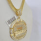 10K Yellow Gold Franco Chain Last Supper Charm ,necklace 3mm 18-26inch REAL 10KT