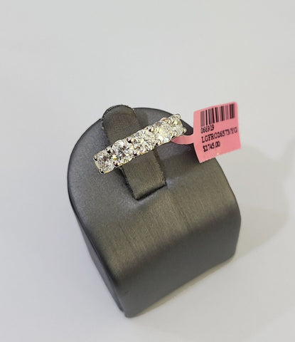 Real 10k Yellow Gold Diamond Ladies Ring Lab Created Women Engagement Wedding