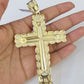 10K Franco Chain Jesus Cross Pendant Charm Necklace 20"-26" 5mm Gold Yellow SET