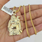 10K Gold Franco Chain Laughing Buddha Charm Pendant 20-26 inches 2.5mm Yellow