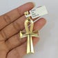 10k Solid Gold Cuban Curb Chain Jesus Cross Pendant 6mm 20"-30" SET Necklace