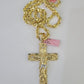 Real 14k Solid Rope Chain Jesus Cross Charm Set 6mm 18"-30" Necklace Gold