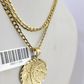 10k Solid Gold Cuban Curb Chain Basket Ball Pendant 2.5mm 18"-26" SET Necklace