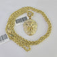 10k Solid Rope Chain 3mm Lion Head Pendant Charm Necklace SET 18-26 in