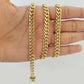 Real 14K Yellow Gold Miami Cuban Link Chain Necklace 7mm 16" 14kt Gold Box Lock