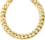 10K Real Yellow Gold Mens 11mm Miami Cuban Bracelet Box Lock 7.5" rope