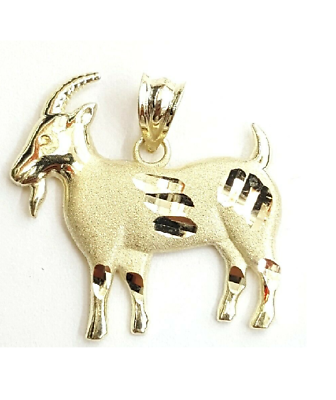 10K Yellow Gold GOAT charm pendant Real