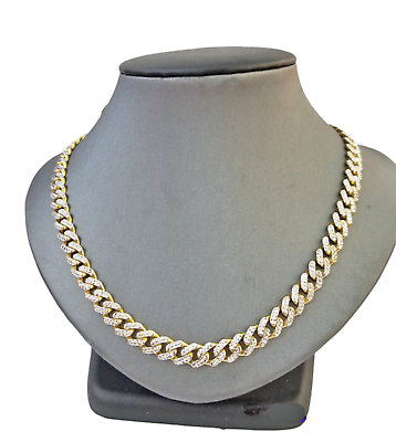 10K Real Gold Monaco Link Chain 20 inch Diamond Cut Men Women Necklace 10Kt