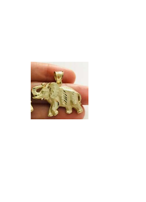 Real Genuine 10K Gold Elephant Charm Pendent  Elegant Charm