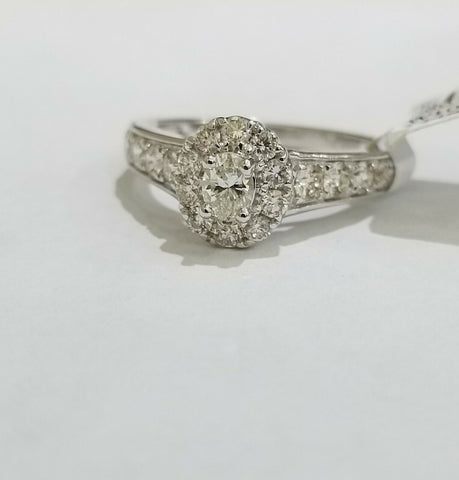 REAL 14k White Gold 1.34 CT Diamonds Ladies Ring Women Size 7 Engagement Wedding