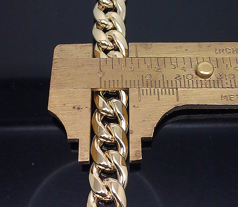 Real 10k Gold Miami Cuban Bracelet 9" Inch Box Lock Men