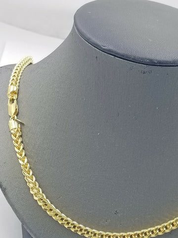 Real 10k Yellow Gold Franco Chain 20"-28" 4mm Necklace Lobster Clasp Men Women