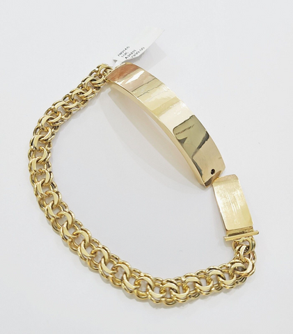 10k Solid Yellow Gold Chino ID Bracelet Size 8.5" Inches Box Lock Real 8mm 10kt