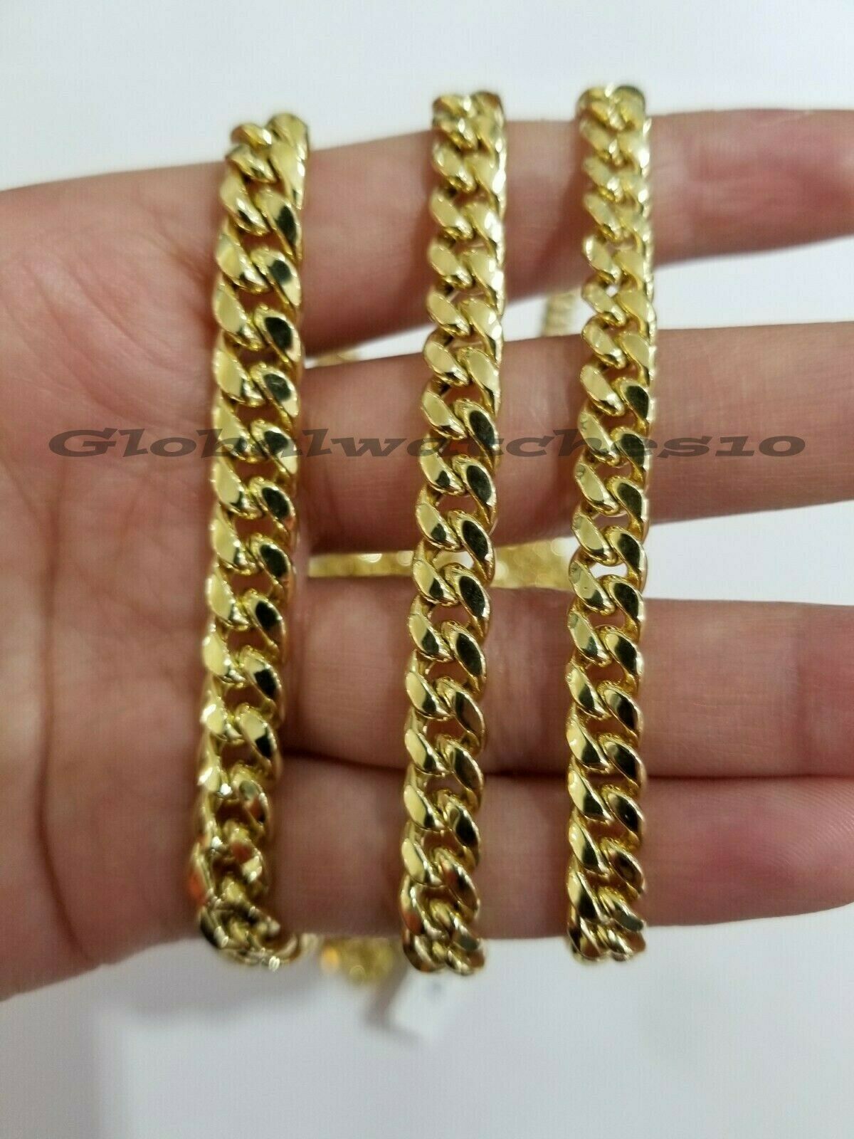 10k Yellow Gold Miami Cuban Necklace 6 7 8 MM chain 20" 22" 24" 28" 30" Box Lock