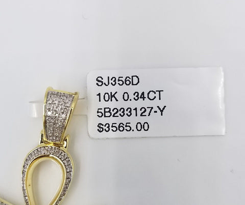 10k Real Gold Cross Evil Eye Pendant Genuine Diamonds Charm 10KT