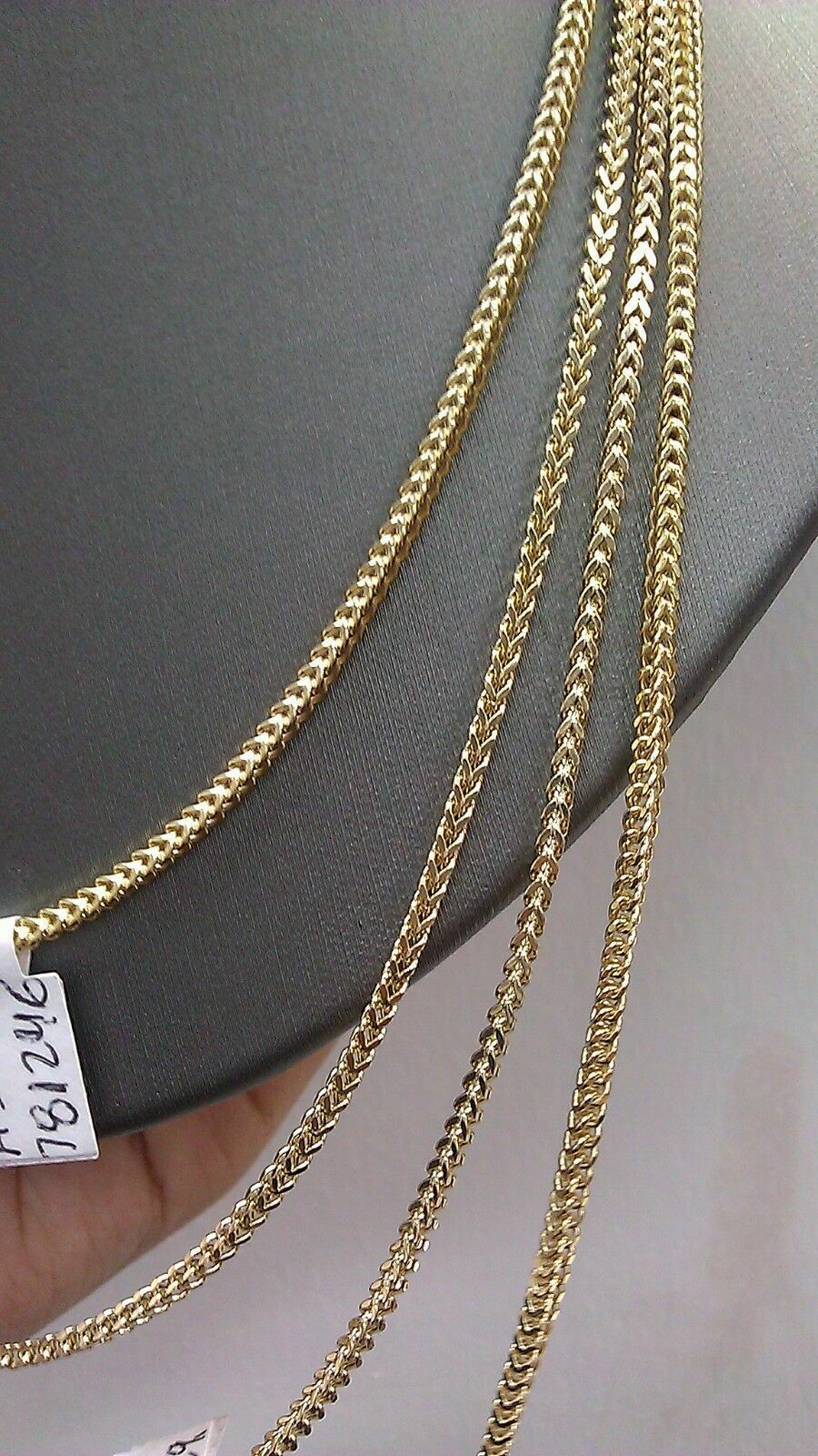 REAL 10k Gold Franco Gold Chain Necklace 26" inch 2mm diamond cut