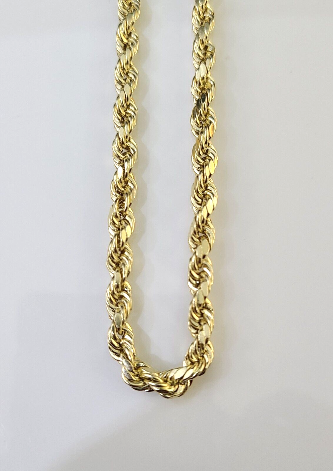 14K Yellow Gold Rope Chain 5mm 24 Inches necklace Lobster Lock 14kt