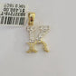 10k Real Yellow Gold Genuine Diamond Initial A-Z Alphabet Charm Letters Pendent