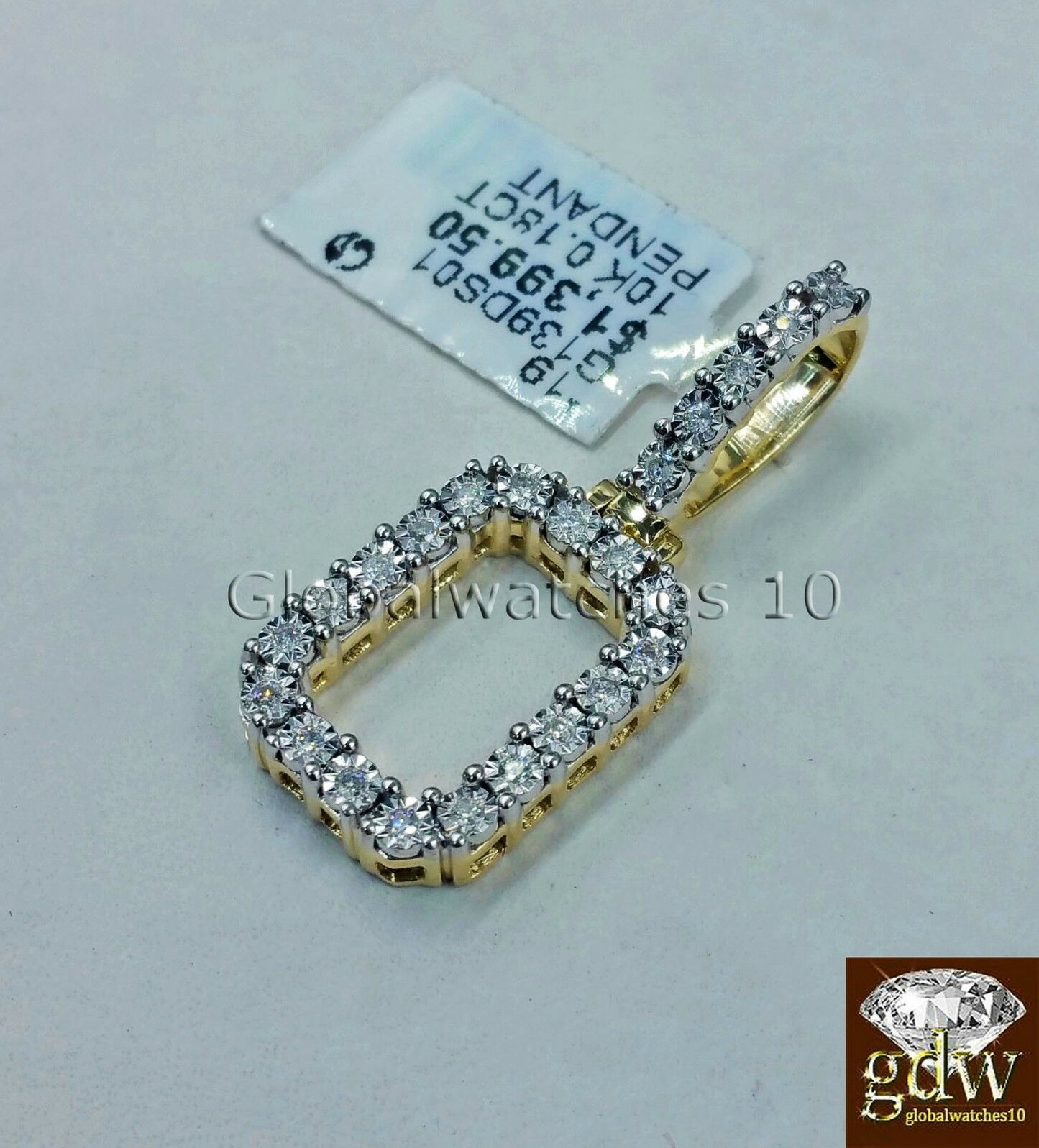 Real 10k Gold & Diamond Letter "O" Initial Alphabet Charm/Pendant 1.5", Angel.