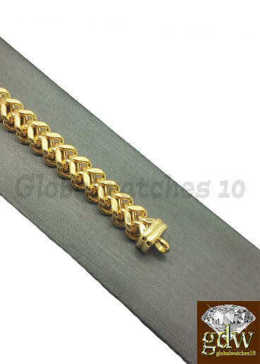 10k Gold Bracelet Men Franco Lobster Clasp 7mm Rope Cuban