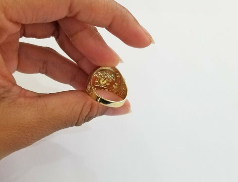 Real 10K Yellow Gold Ring Head Pinky Casual size 9 Mens Ring