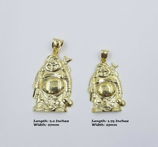 Real 10K Yellow Gold Laughing Buddha Charm Lucky Pendant SOLID Gold