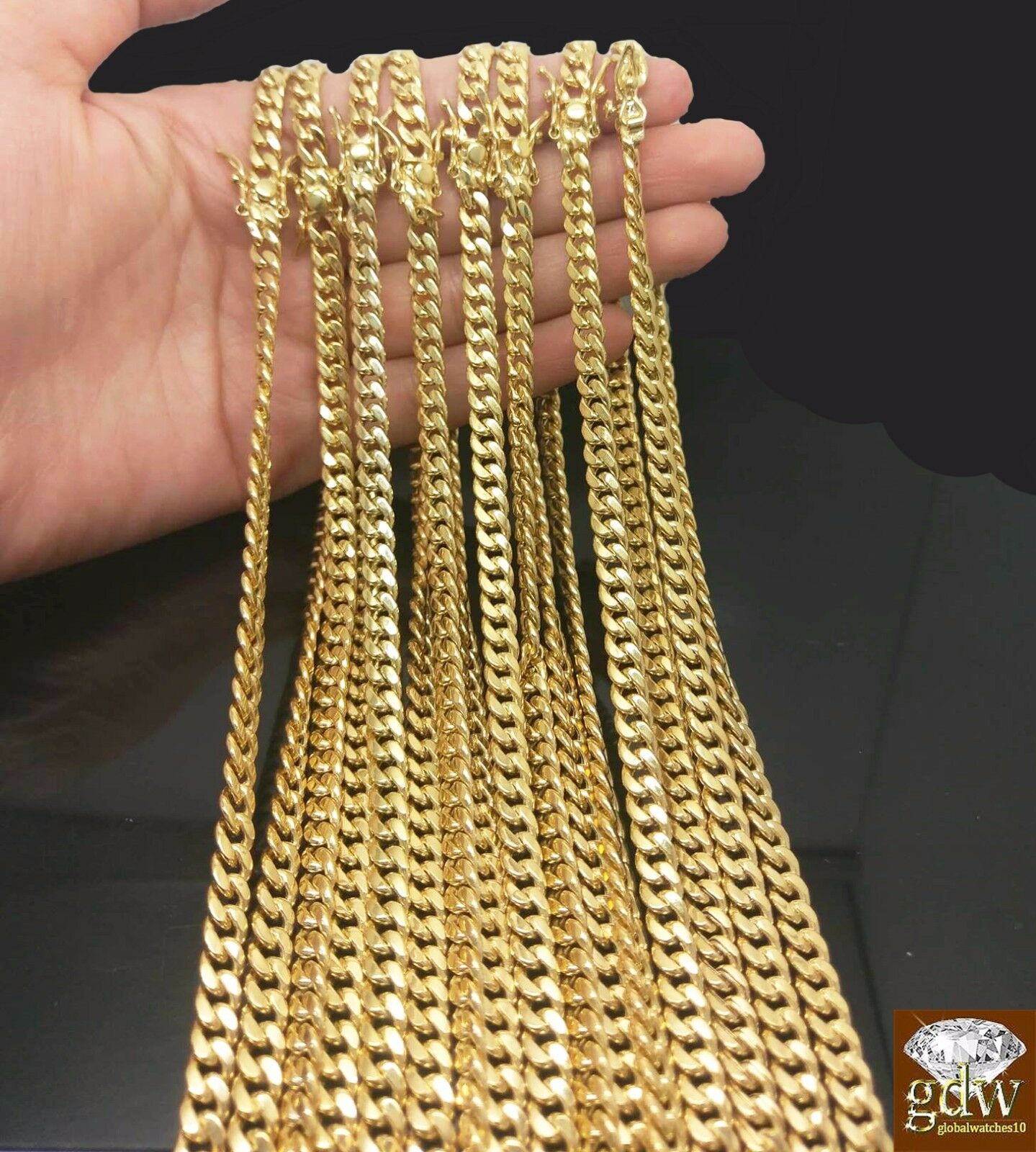 10k Gold Miami Cuban chain Necklace Real  20 22 24 28 30 Inch 6mm Box Lock