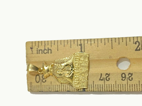 10k Gold Dollar Bag Charm Pendant in 2.5mm variant Rope Chain "Every Body EATS"