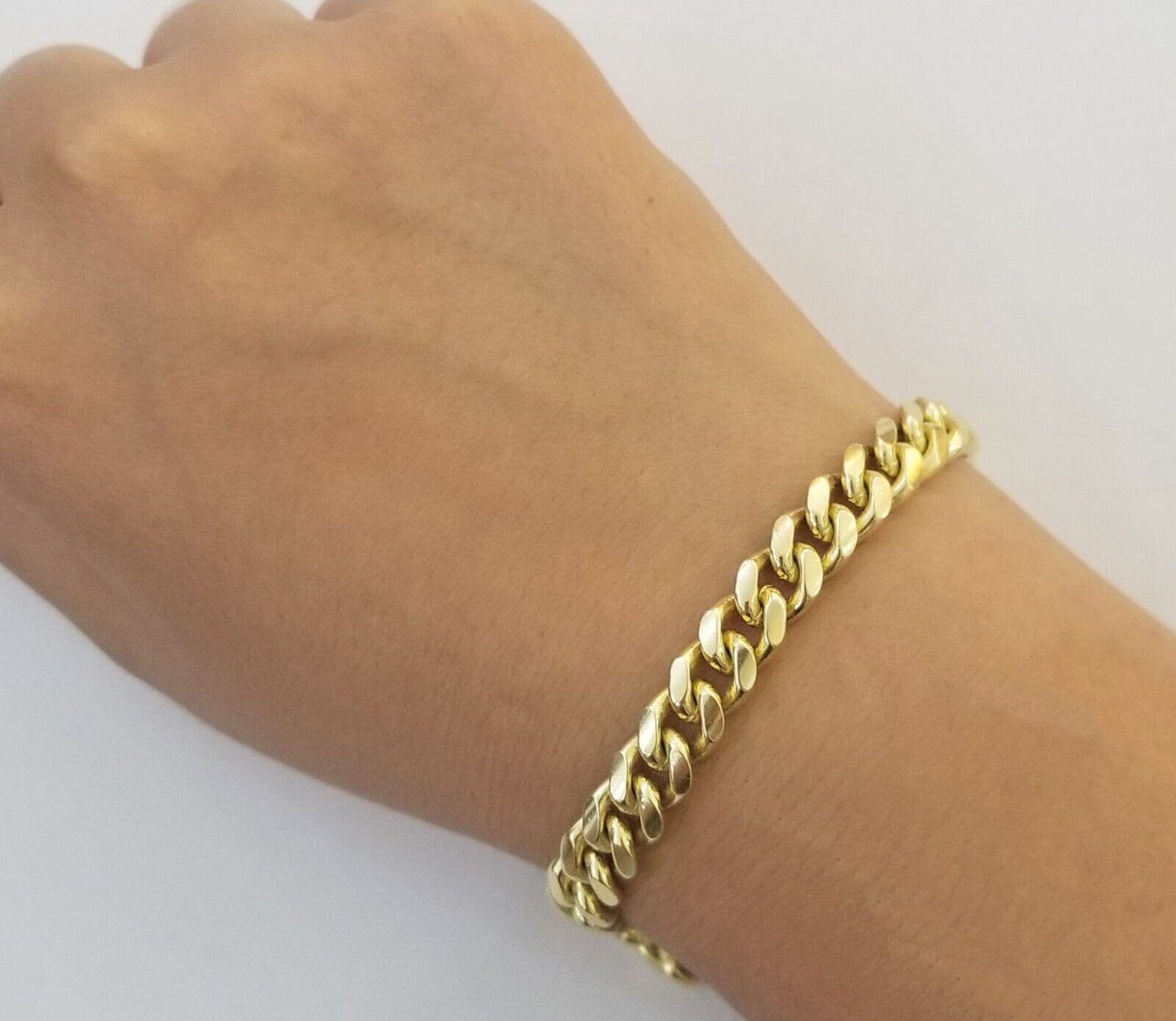 Real 10k Solid Gold Bracelet 8mm Miami Cuban Link 8" Box Lock 10kt Yellow Gold