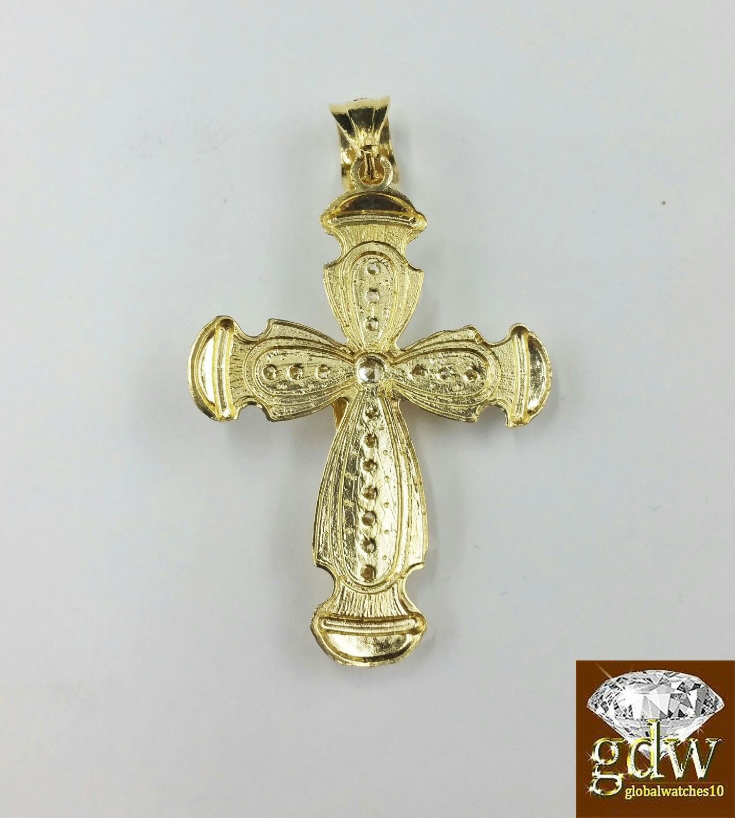 Real 10k Yellow Gold 2 Inch Jesus Charm/Pendant with Diamond Cuts for Men/Women.