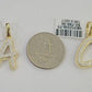 10k Real Yellow Gold Genuine Diamond Initial A-Z Alphabet Charm Pendent