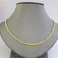 Real  14k Yellow Gold Rope Chain 3mm 26 Inches Ladies Necklace