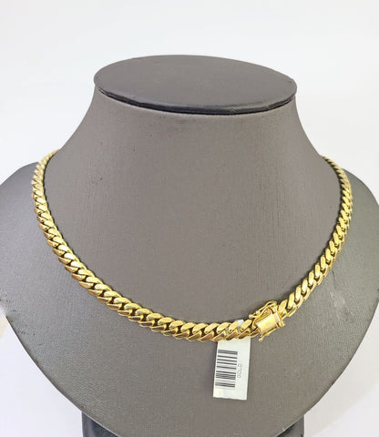 Best 14k Gold Miami Cuban Link Chain Necklace 6mm 22" Box Lock Real 14kt Yellow Gold