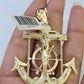 Real 10k Yellow Gold Jesus Crucifix Anchor Pendant 2.5 inches Charm