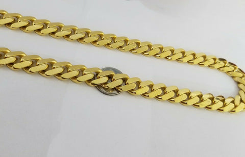 10k Real Gold Men Royal Monaco Link Chain 24inch 15mm ,yellow 10kt gold necklace