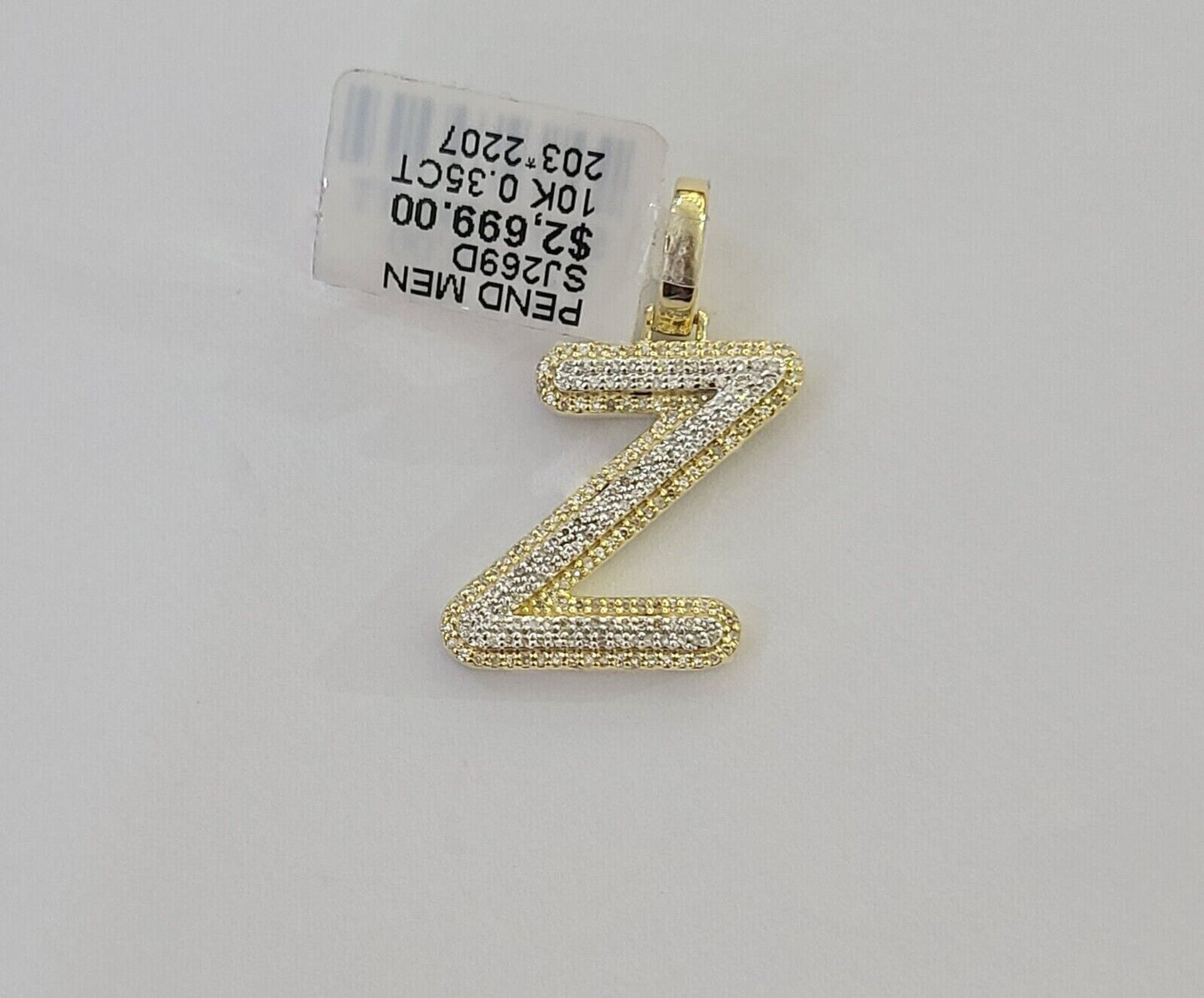 10k Real Yellow Gold Genuine Diamond Initial A-Z Alphabet Charm Pendent