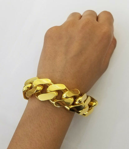10k Gold Royal Miami Cuban Monaco Link Bracelet  9 inch, 23mm 10kt yellow gold