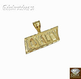 Real 10k Yellow Gold Men Loyalty Emoji Logo Charm pendent Diamond Cut