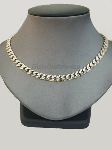 10K Yellow Gold Royal Miami Cuban Chain With Diamond Cut, 24 inches 7 mm Real