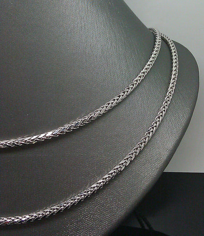 Real 10k White Gold palm chain 3mm 24" 26" 28" 30"