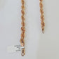 10k Solid Rose Gold Rope Chain Necklace 24" Inches 6mm Diamond Cut