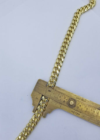 10K Yellow Gold Miami Cuban 8mm Chain Necklace Strong Box Lock 22" Men's