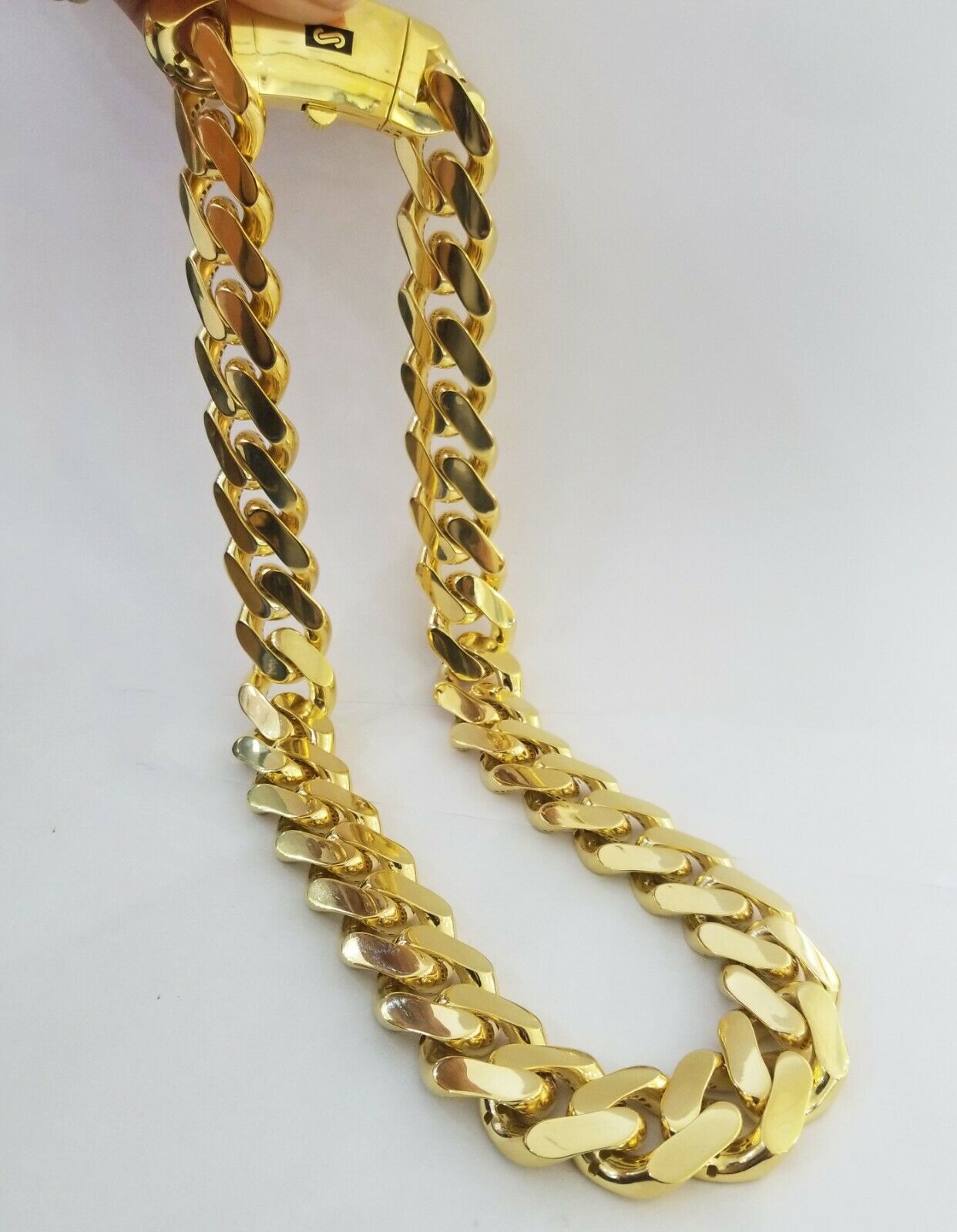 10k Gold Cuban Link Royal 23mm Monaco chain and Bracelet, 10kt Real gold set