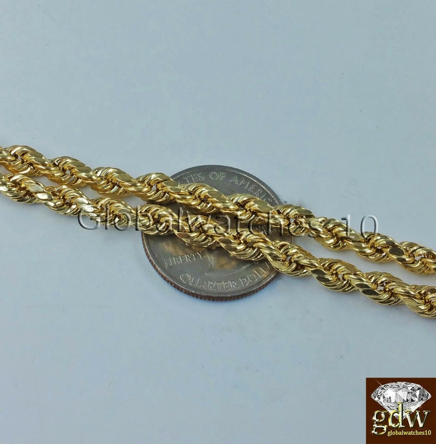 Real Mens 10k Gold 28" Inch Rope Chain & Egyptian Pharaoh Head Charm Pendant.