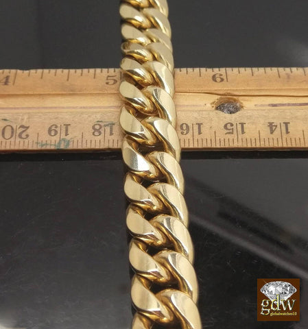 Real  10k Gold  Miami Cuban Chain Necklace 12mm, 30" Inch and 32" inch, Box Lock