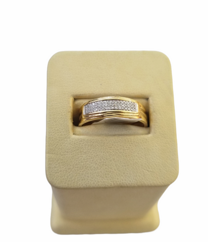 Real 14k Yellow Gold Diamond Engagement Ring 0.15 CT Size 10 Wedding Band