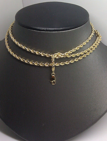 10K Yellow Gold SOLID Rope Chain 3mm 20" 22" 24" 26" 28"